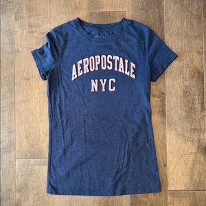 Aeropostale Navy Tee with Pink NYC Print